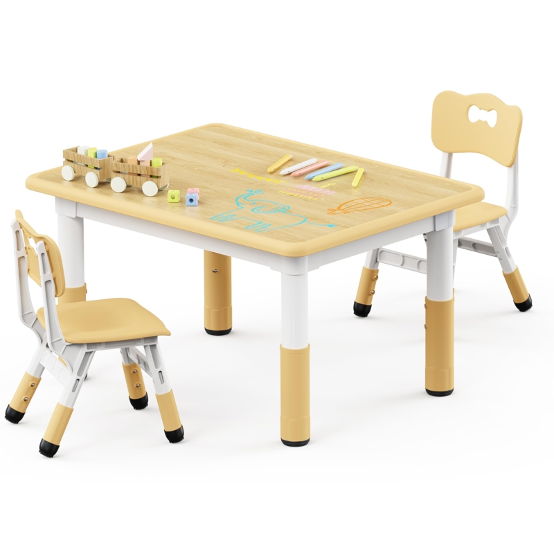 Adjustable Toddler Desk For Playroom With Integrated Storage Hook