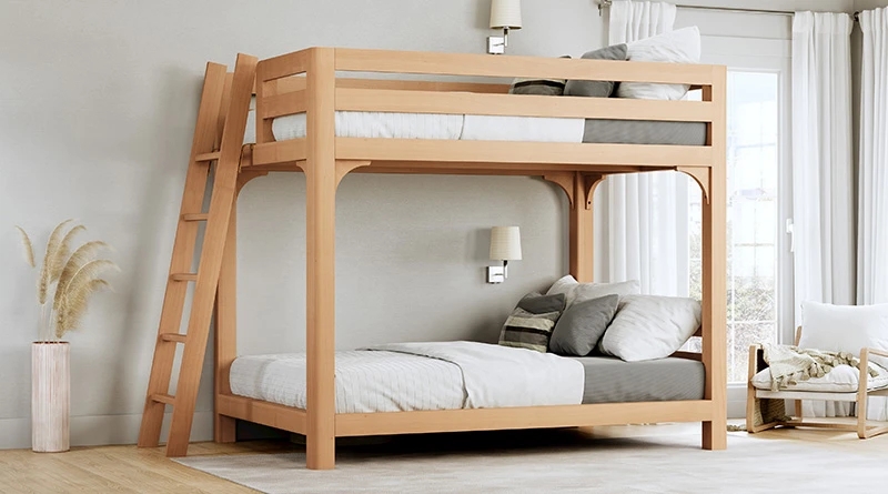 Adult Queen Over Queen Bunk Bed Espresso Wood