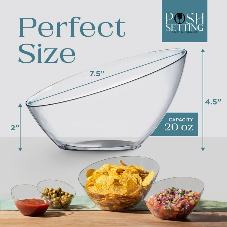 Angled Flared Serving Bowl Clear Plastic Party Snack