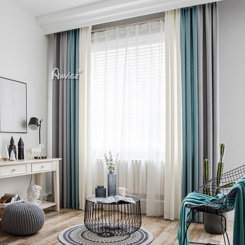 ANVIGE Modern 3 Colors Printed Curtains,Grommet Window Curtain Blackout  Curtains For Living Room,52''Wx63''L,1 Panel