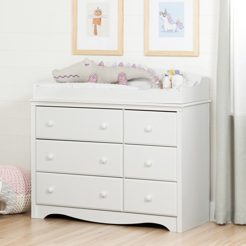 Arched Kickplate Changing Table Dresser with Removable Topper