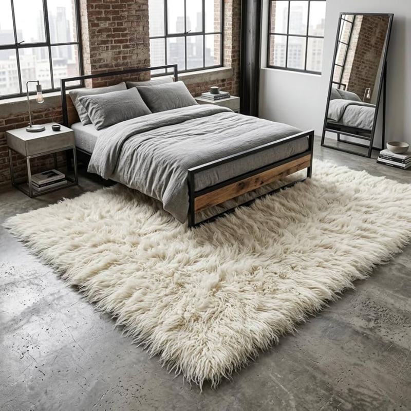 Area Rug 4000 Gram Wool Pile Ultra Plush Scandinavian Cozy