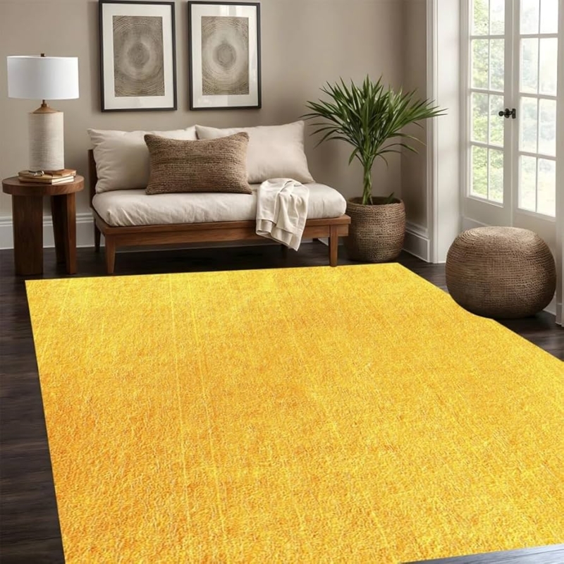 Area Rug Abstract Gold Leaf Pattern Navy Base Glam Decor