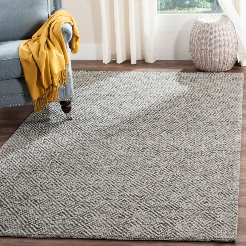 Area Rug Abstract Linear Camel Grey Wool, Geometric Area Rug Styling