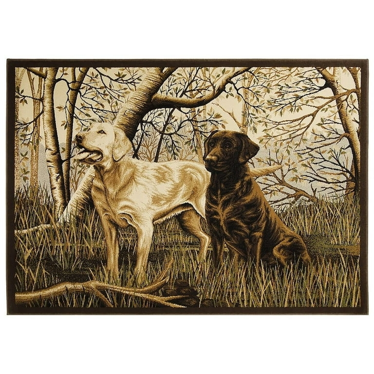 Area Rug Abstract Lodge Design Wildlife Silhouettes Modern Cabin