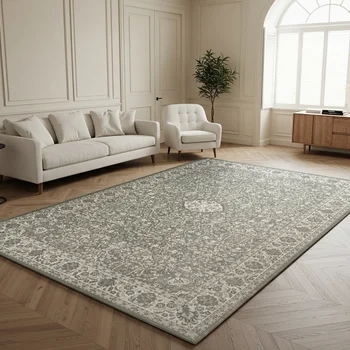 Area Rug Abstract Mottled Pattern Low Pile High Traffic Durability