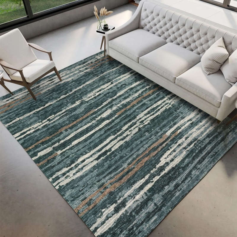 Area Rug Abstract Wavy Lines Shag Blue Abstract Wave Area Rug