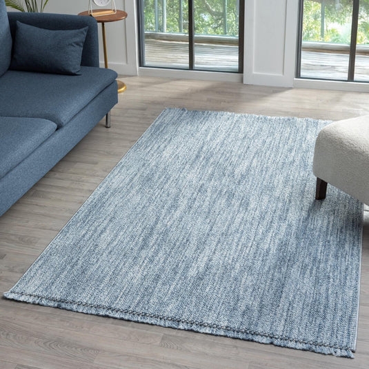 Area Rug Beige Braided Fringe High Low Geometric Farmhouse