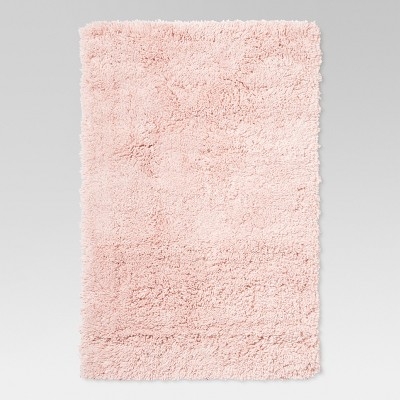 Area Rug: Blush Pink Plush Shag Pile, Contemporary Nursery Decor