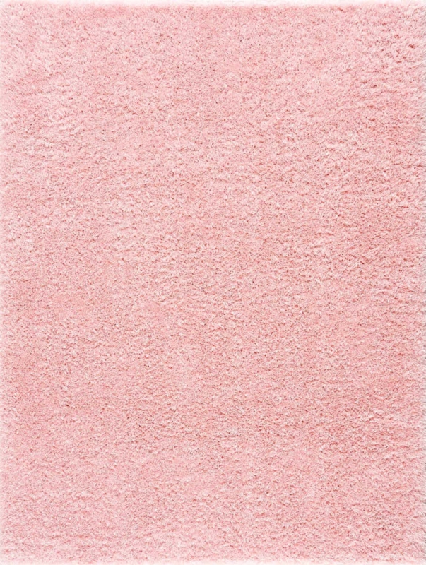 Area Rug: Blush Pink Shag Pile, Washable Backing for Nurseries