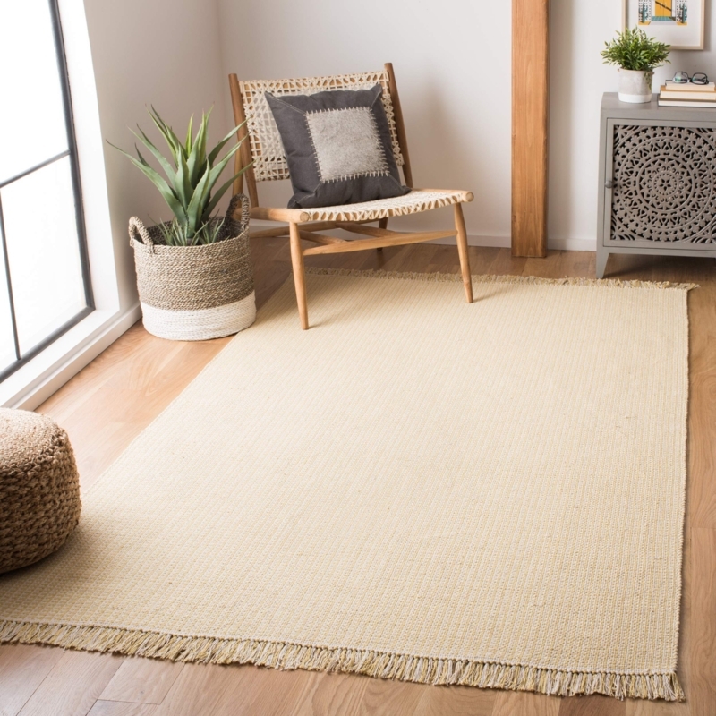 Area Rug Boho Yellow Diamond Pattern Knotted Tassels Flatweave