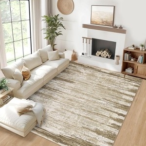 Area Rug Botanical Leaf Pattern Navy Blue