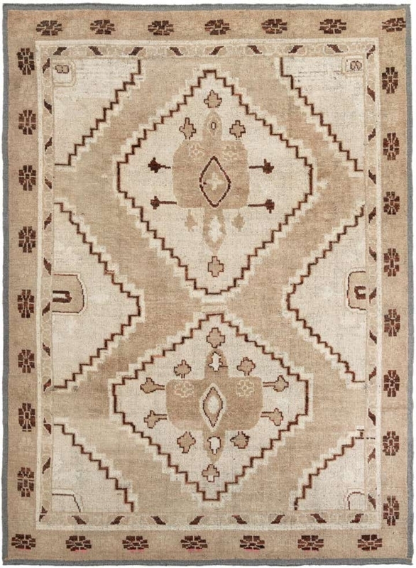 Area Rug Braided Fringe Moroccan Wool-Toned, Hand Knotted Moroccan Wool Rug