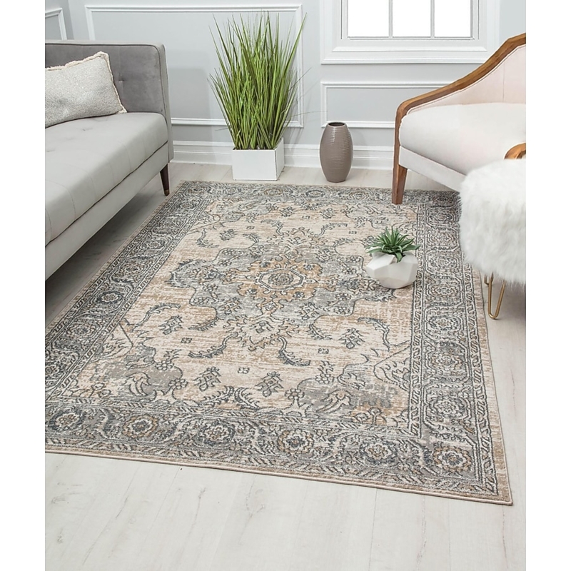 Area Rug Braided Texture Stain Resistant Beige Modern Casual Decor