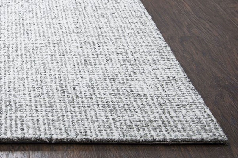 Area Rug Carved Geometric High-Low Pile Grey Ivory TransitionalStyle