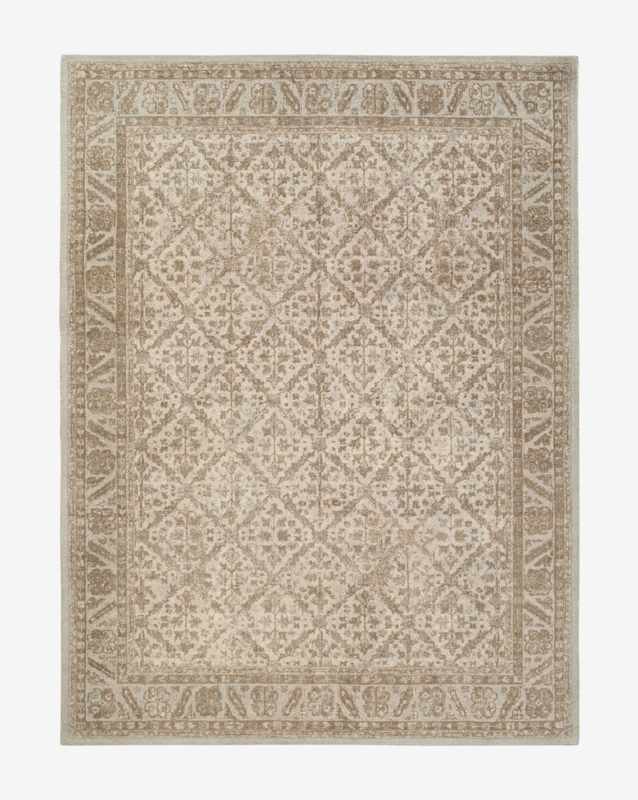 Area Rug Charcoal Grid Tan Wool-Like, Hand-Tufted Wool Rug Styling