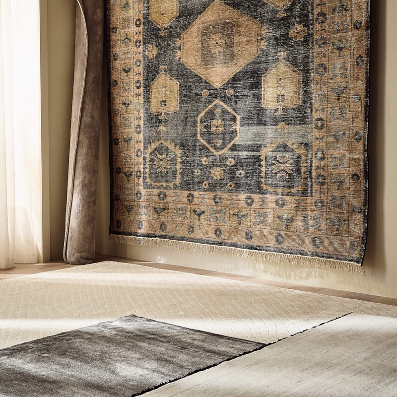 Area Rug Charcoal Monochromatic Foundation Sophisticated Reading Nook