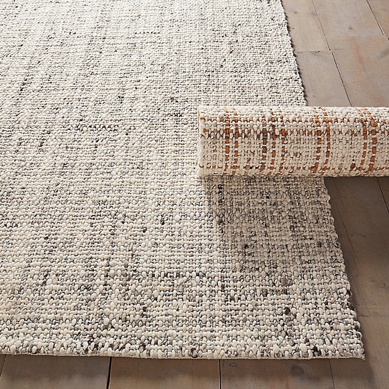 Area Rug Chunky Basketweave Texture Cream Organic Modern