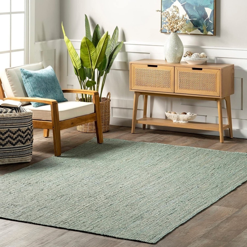 Area Rug Chunky Braided Texture Natural Fiber Rustic Bohemian
