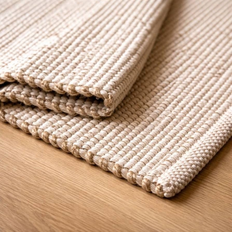 Area Rug Chunky Braided Weave Natural Farmhouse Decor