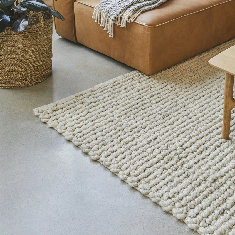 Area Rug Chunky Diamond Weave Hand-Woven Textured Minimalist