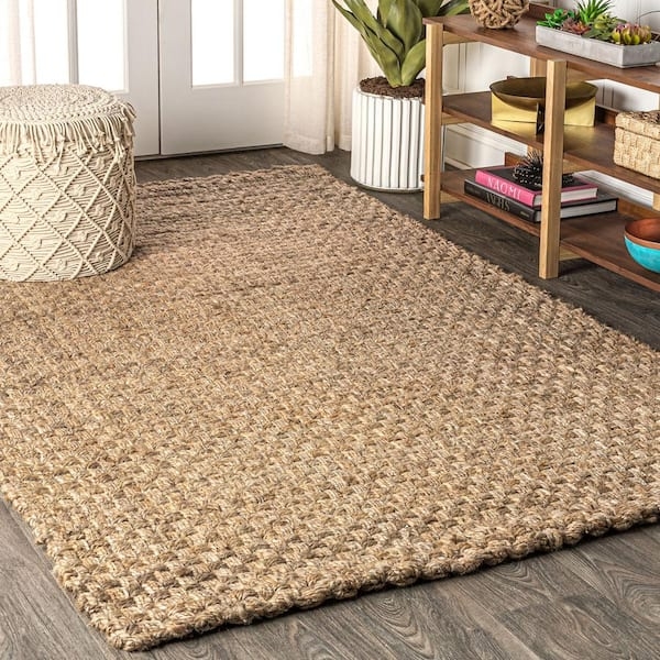 Area Rug Chunky Knit Boucle Texture Jute Like Organic Modern