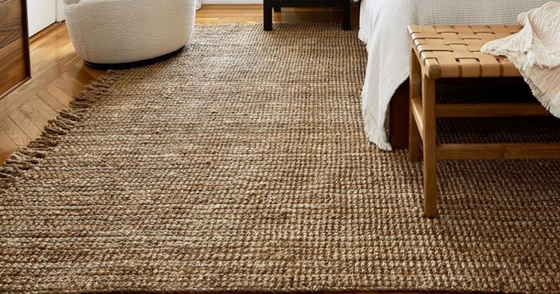 Area Rug, Chunky Knit Woven Jute, Minimalist Entryway Decor