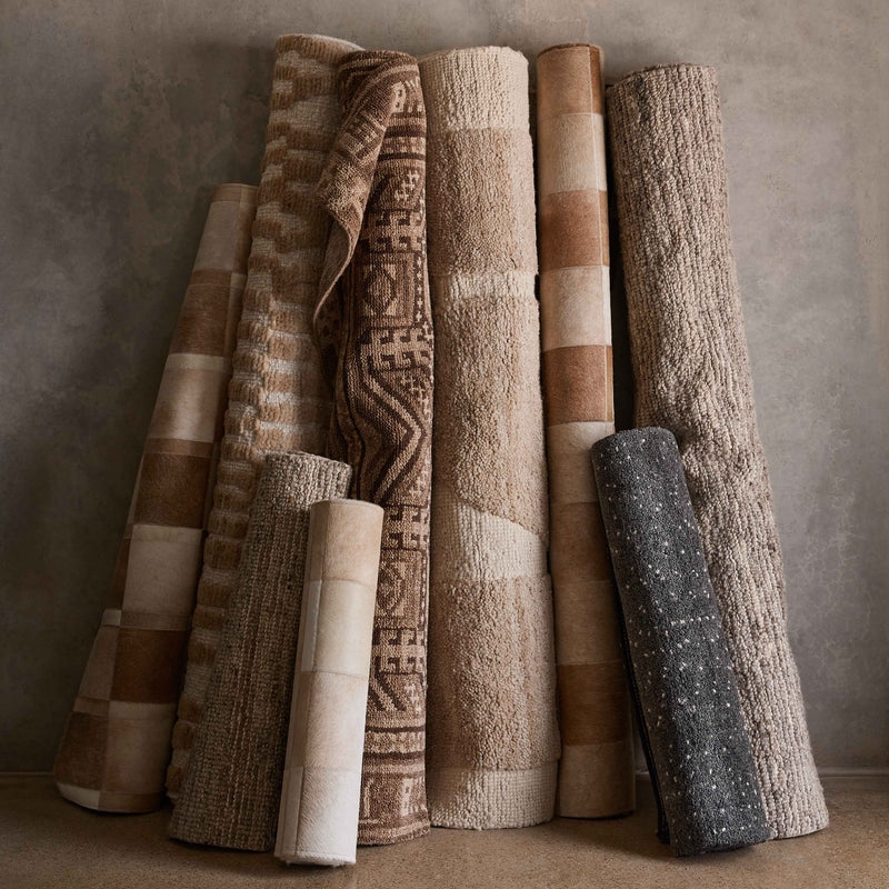 Area Rug Cocoa Brown Hand Knotted Wool Texture Earthy Style