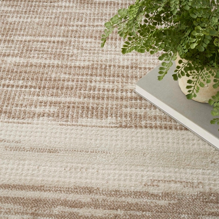 Area Rug: Contemporary Abstract Marble Inspired Pattern, Mocha Ivory.