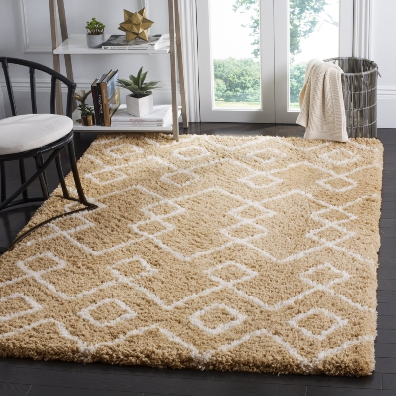 Area Rug: Contemporary Shag with Painterly Abstract Organic Lines
