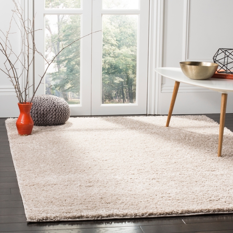 Area Rug Cozy Grey Shag, High Pile Plush Minimalist Decor