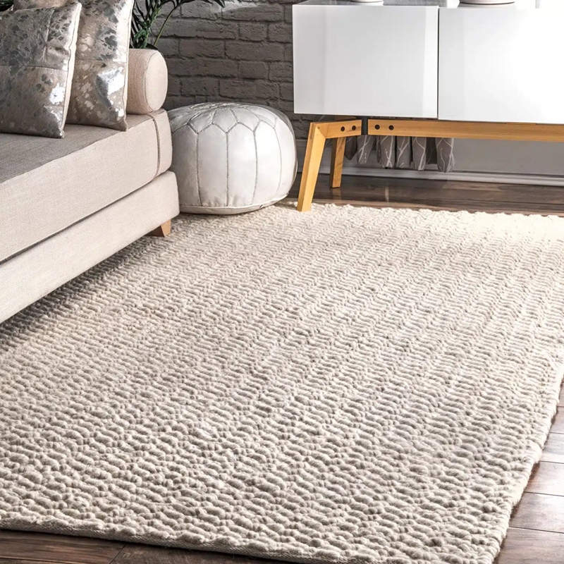 Area Rug Crosshatch Geometric Pattern Monochromatic Styling Decor