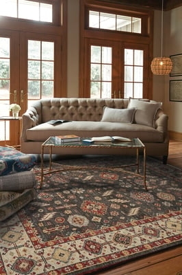 Area Rug Dark Chocolate Mahal Floral Pattern Traditional