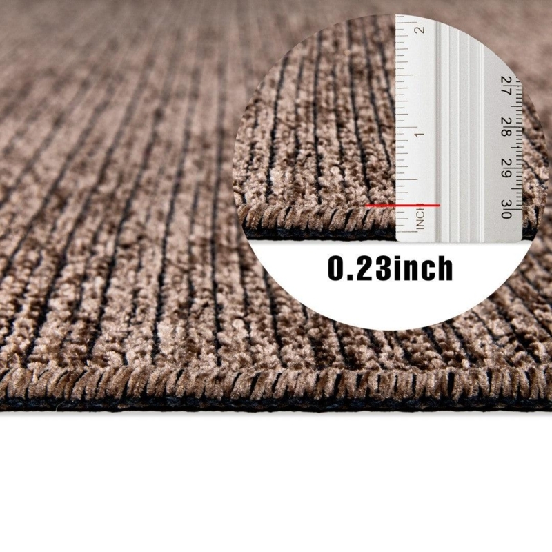 Area Rug Detail Chocolate Brown Plush Dense Pile Shag Cozy