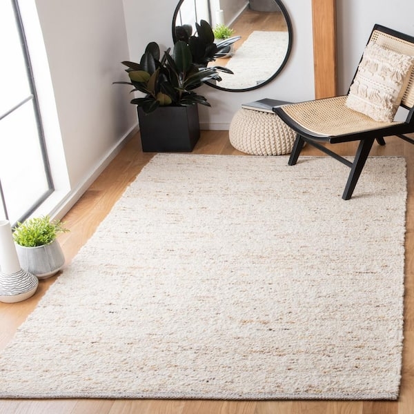 Area Rug Detail Ivory Grey Chunky Loop Pile Woven Texture