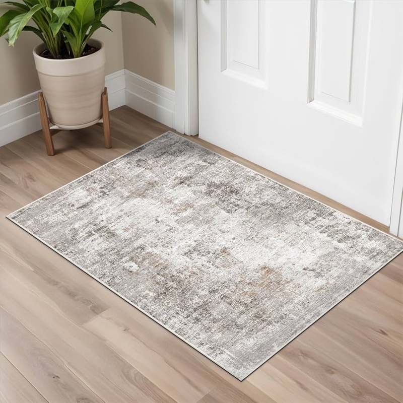 Area Rug Distressed Grey Modern Farmhouse Floor Decor