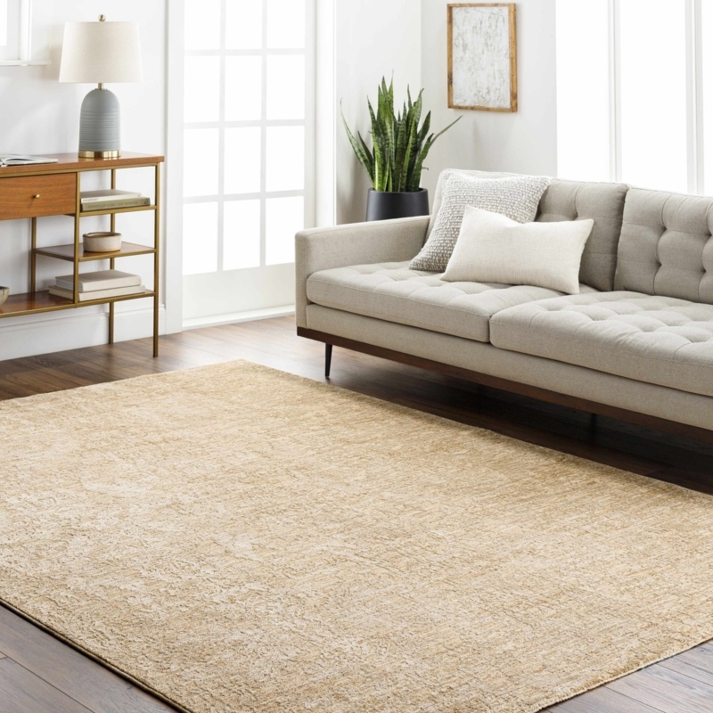 Area Rug Distressed Oriental Motif Traditional Neutral Tones Living Room Floor