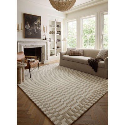 Area Rug: Distressed Pattern, Ivory Beige Palette, Low Pile Bordered Design.