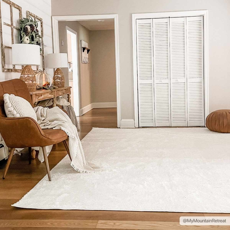 Area Rug Distressed Vintage Runner Ivory Modern Farmhouse Hallway