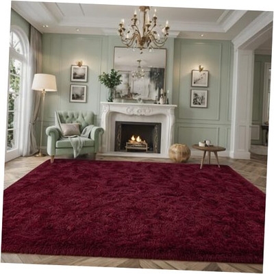 Area Rug Extra Large Shaggy High Pile Soft Matte Finish Contemporary