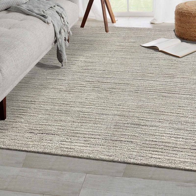 Area Rug Faded Geometric Motif Neutral Woven Bohemian Decor