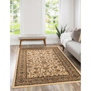 Area Rug, Faded Ivory Traditional Medallion, Transitional Living Room Decor