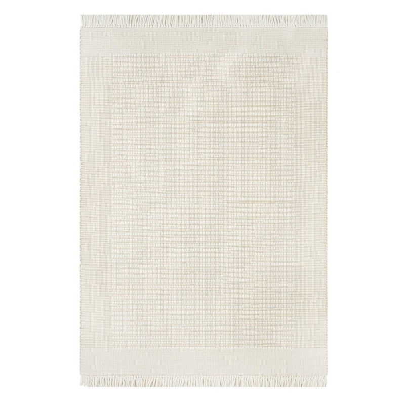 Area Rug Farmhouse Ivory Charcoal Diamond Lattice Flatweave