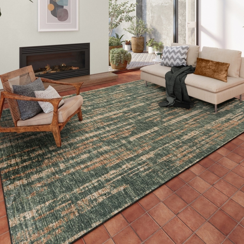 Area Rug, Floral Border Design, Living Room Styling