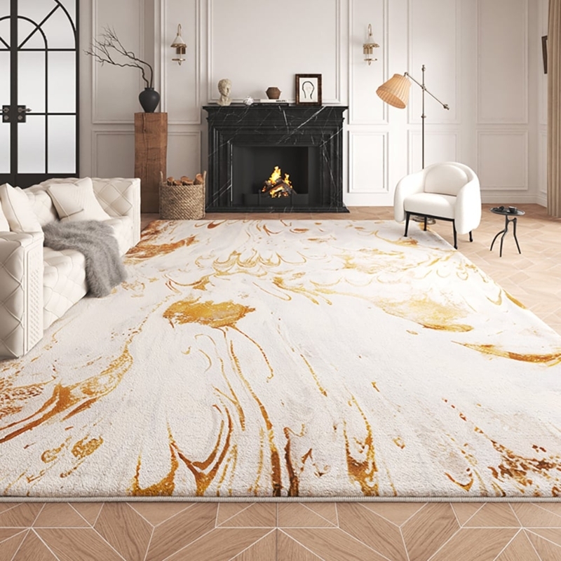 Area Rug Fluid Abstract Design Gradient Effect Charcoal Low Pile