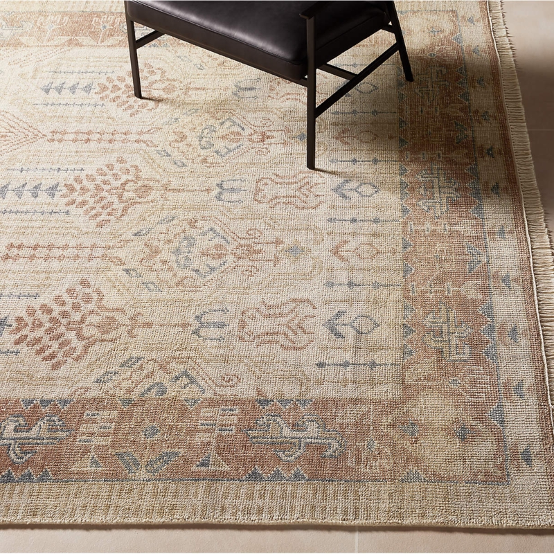 Area Rug from New Zealand Wool, Plush Hand-Knotted Warm White