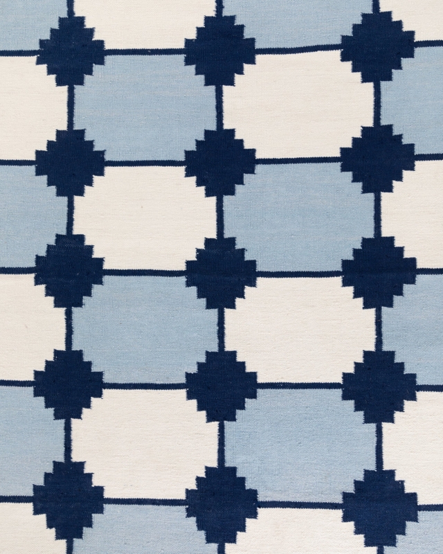 Area Rug Geometric Flatweave Low Profile Coastal Living Room Decor