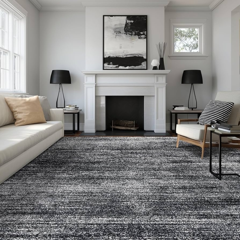 Area Rug Geometric High Contrast Pattern Bohemian Low Pile
