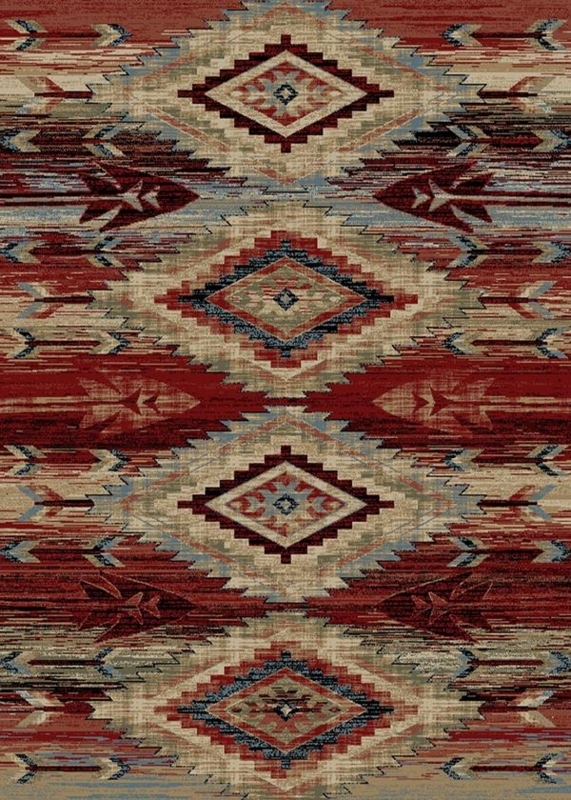 Area Rug Geometric Southwestern Center Moose Silhouette Border