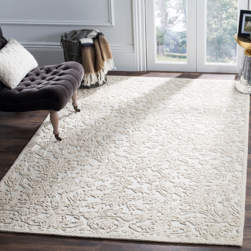 Area Rug Geometric Trellis Design for Mid-Century Modern Sitting Area